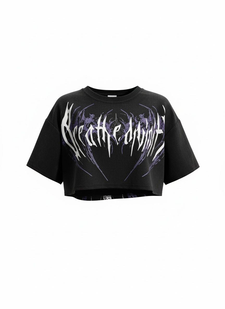 BREATHEDIVINITY HOLLOW SKULL CROP TOP