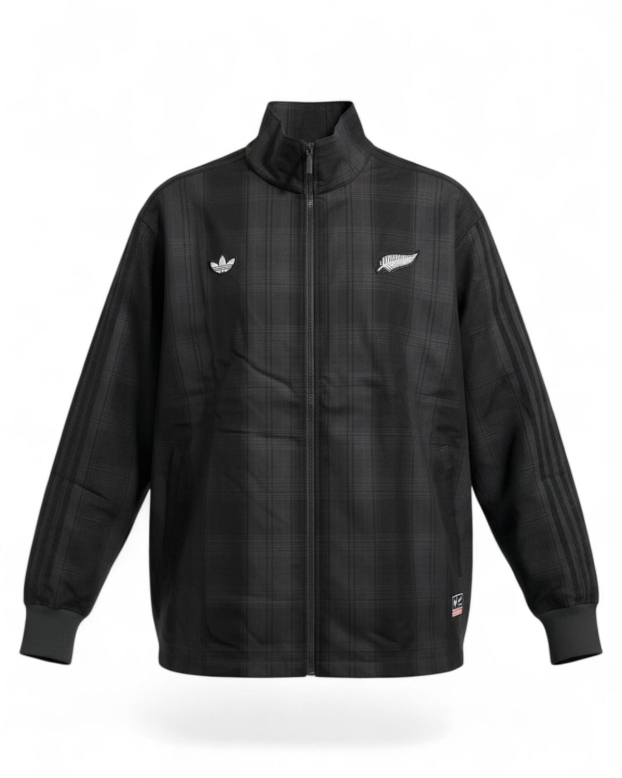 ADIDAS & ALL BLACKS PLAID WOVEN FIREBIRD TRACK JACKET